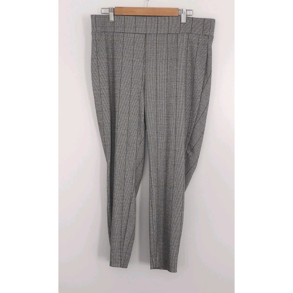 Loft Plus Pants Women's Size 18 Black,‎ White, & Brown Plaid Houndstooth Dress